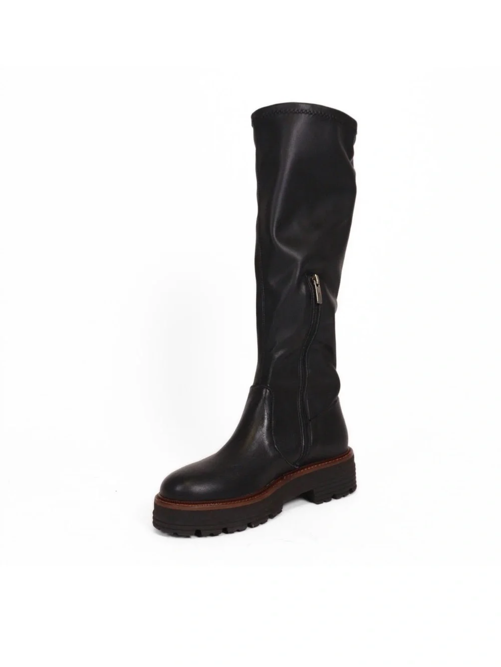 Black Over-the-Knee Chunky Platform Boots
